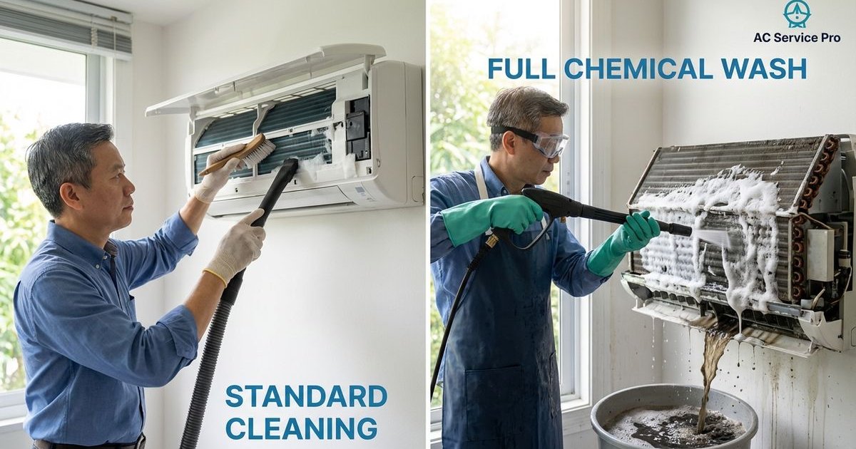Chemical Wash vs Normal Servicing: Which Does Your AC Need?